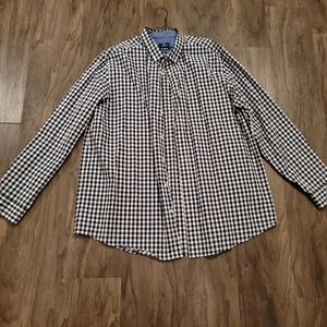 Blue and white checked shirt